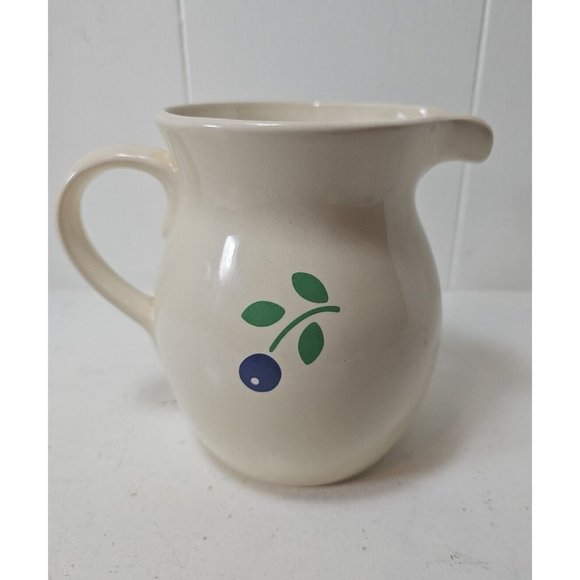 New Avenues Orchard Ceramic Pitcher Vintage 1984 Floral Cottagecore 7 Inches - Picture 3 of 6